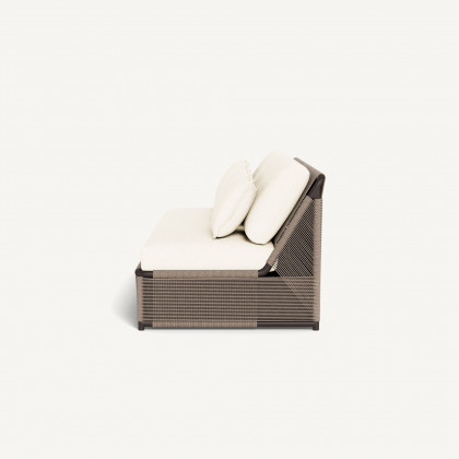 Harbour Formentera 3 Seat Armless Sofa - Aluminum Bronze / Riviera Ivory / Twisted Rope Dune