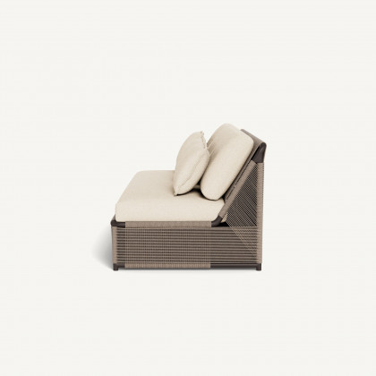 Harbour Formentera 3 Seat Armless Sofa - Aluminum Bronze / Riviera Sand / Twisted Rope Dune