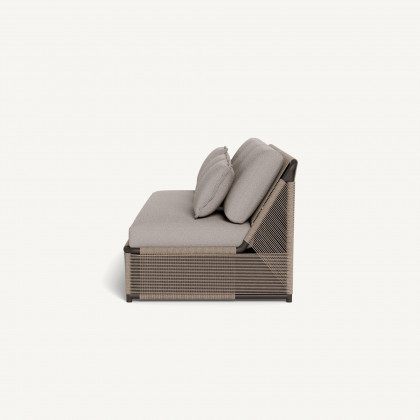 Harbour Formentera 3 Seat Armless Sofa - Aluminum Bronze / Riviera Stone / Twisted Rope Dune