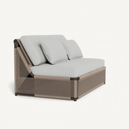 Harbour Formentera 2 Seat Armless Sofa - Aluminum Bronze / Copacabana Sand / Twisted Rope Dune