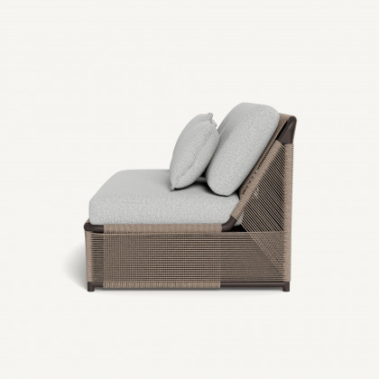 Harbour Formentera 2 Seat Armless Sofa - Aluminum Bronze / Copacabana Sand / Twisted Rope Dune