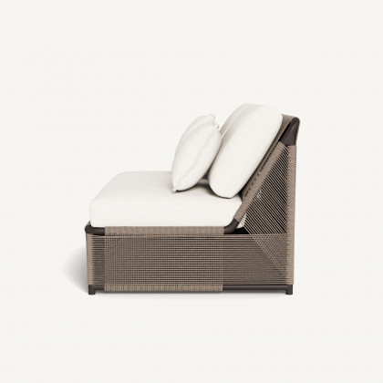 Harbour Formentera 2 Seat Armless Sofa - Aluminum Bronze / Panama Blanco / Twisted Rope Dune