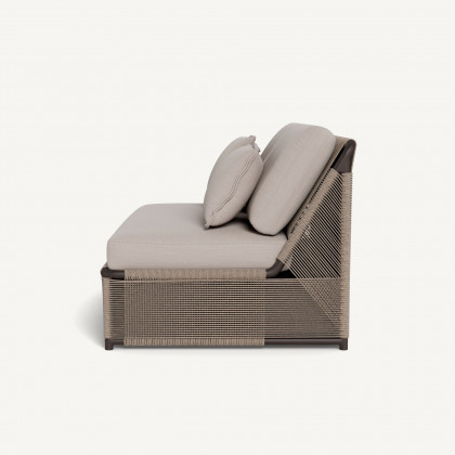 Harbour Formentera 2 Seat Armless Sofa - Aluminum Bronze / Panama Marble / Twisted Rope Dune