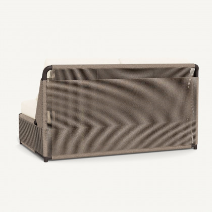 Harbour Formentera 2 Seat Armless Sofa - Aluminum Bronze / Riviera Ivory / Twisted Rope Dune