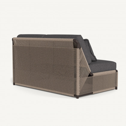 Harbour Formentera 2 Seat Armless Sofa - Aluminum Bronze / Riviera Slate / Twisted Rope Dune