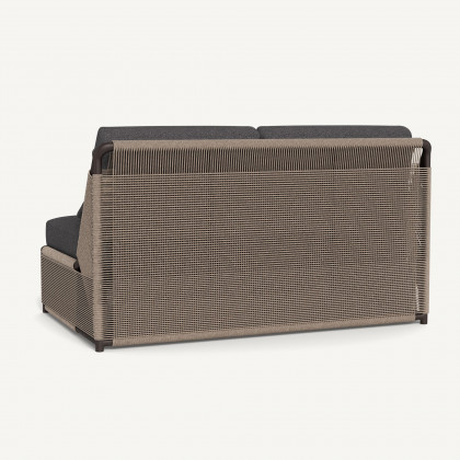 Harbour Formentera 2 Seat Armless Sofa - Aluminum Bronze / Riviera Slate / Twisted Rope Dune