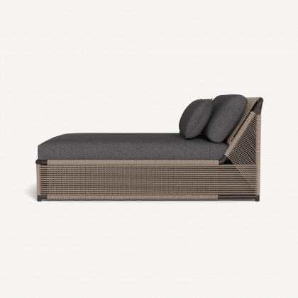 Harbour Formentera Daybed - Aluminum Bronze / Riviera Slate / Twisted Rope Dune