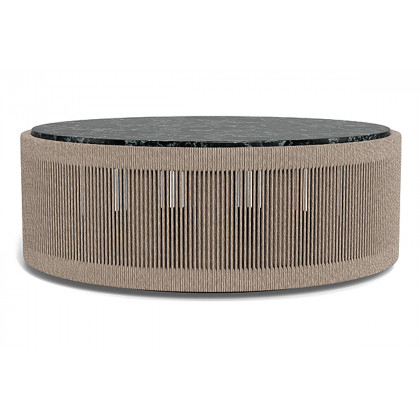Harbour Formentera Round Coffee Table - Twisted Rope Dune / Marble Verde