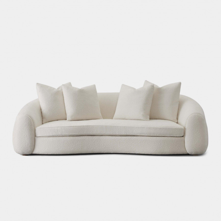 Harbour Gabriel 2 Seat Sofa - Oak Natural, Boucle Ivory