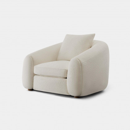 Harbour Gabriel Lounge Chair - Oak Brown, Harbour Belgian Linen Smoke
