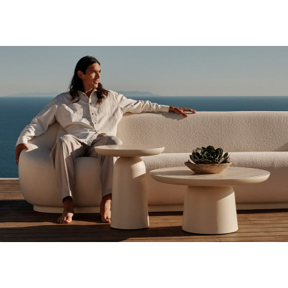 Harbour Gio Ottoman - Aluminum Asteroid / Copacabana Sand