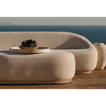 Harbour Gio Ottoman - Aluminum Asteroid / Copacabana Sand