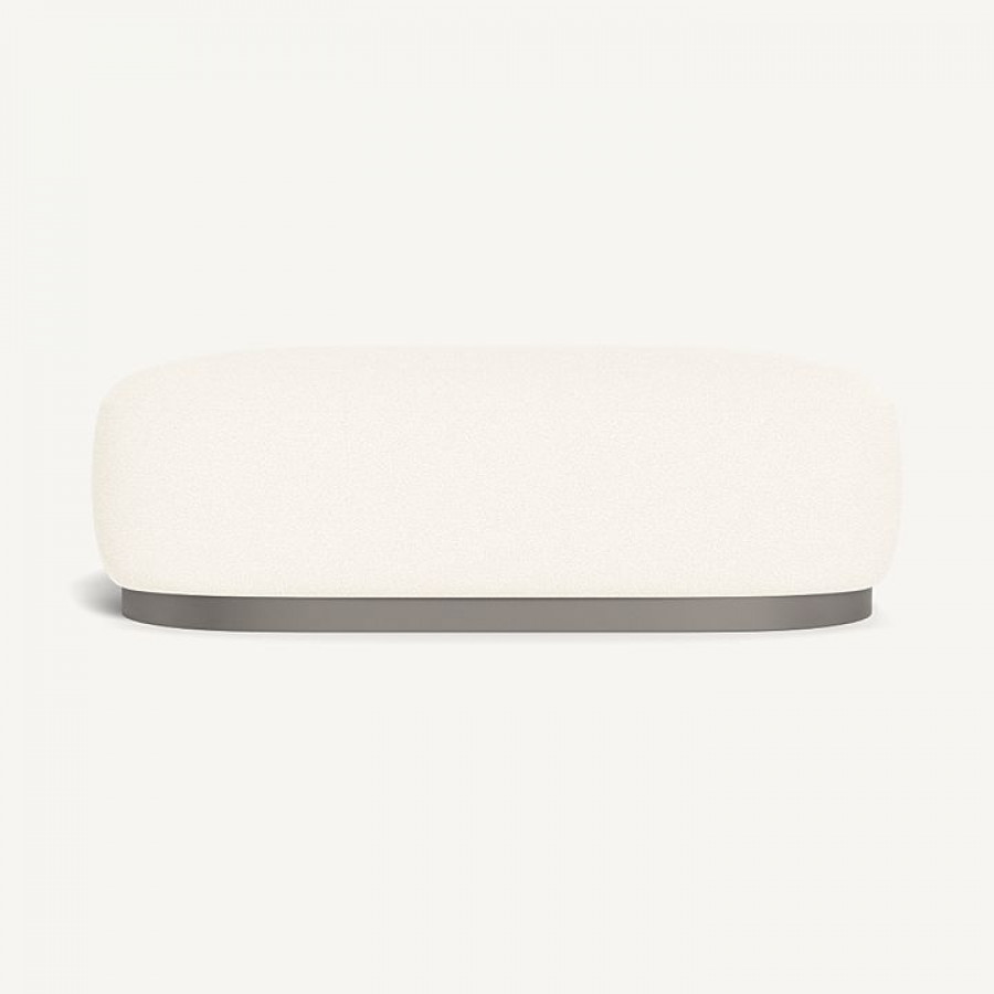 Harbour Gio Ottoman - Aluminum Taupe / Riviera Ivory