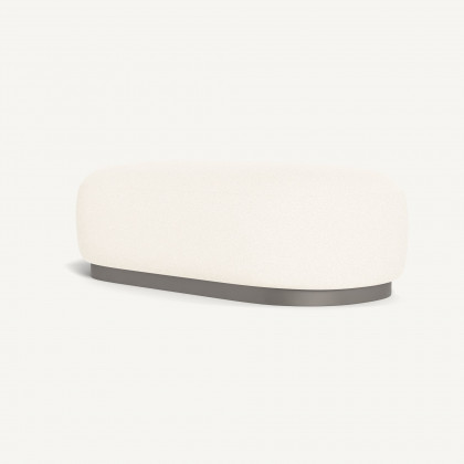 Harbour Gio Ottoman - Aluminum Taupe / Riviera Ivory