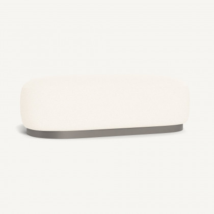 Harbour Gio Ottoman - Aluminum Taupe / Riviera Ivory