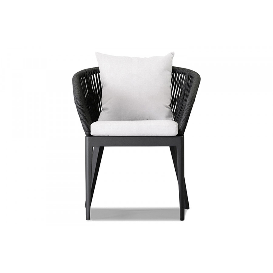 Harbour Hamilton Dining Chair - Aluminum Asteroid, Panama Blanco