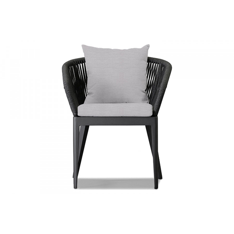 Harbour Hamilton Dining Chair - Aluminum Asteroid, Panama Cloud