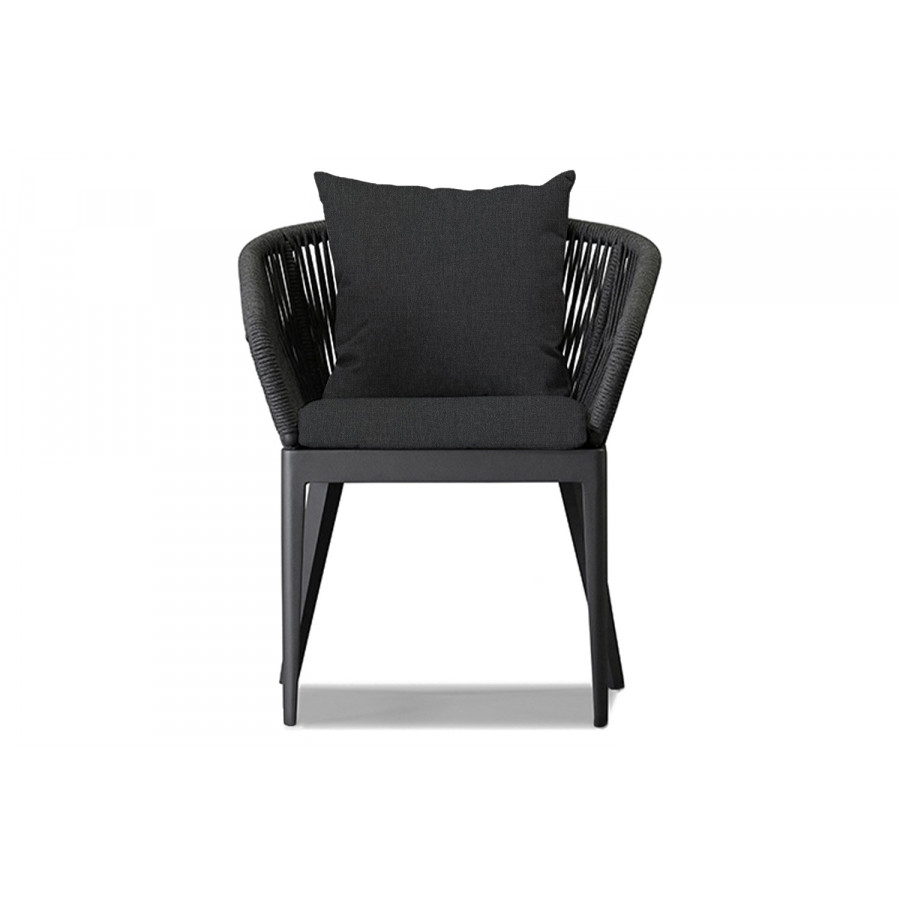 Harbour Hamilton Dining Chair - Aluminum Asteroid, Panama Grafito