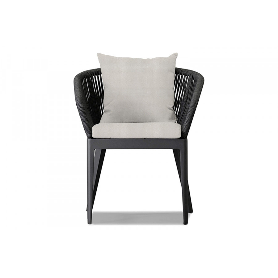 Harbour Hamilton Dining Chair - Aluminum Asteroid, Riviera Ivory