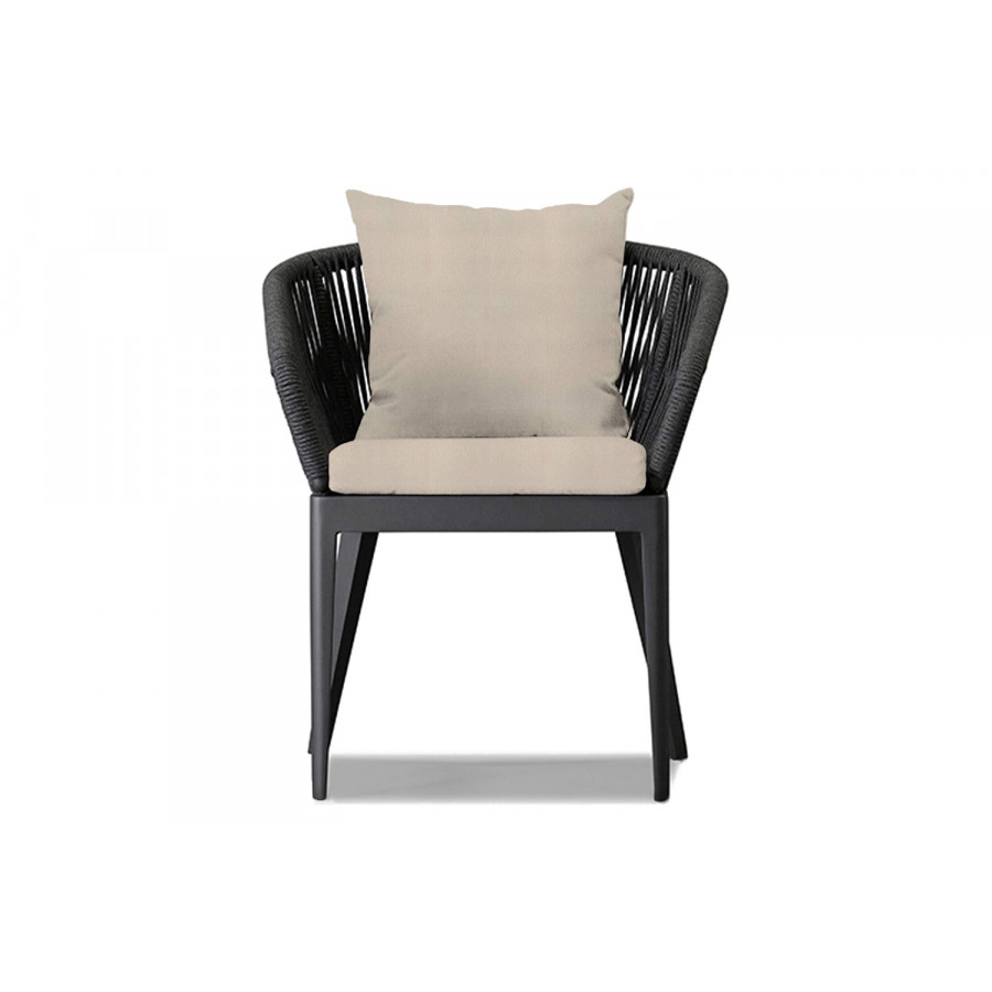 Harbour Hamilton Dining Chair - Aluminum Asteroid, Riviera Sand