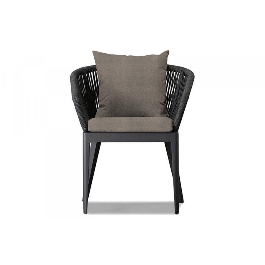 Harbour Hamilton Dining Chair - Aluminum Asteroid, Riviera Stone