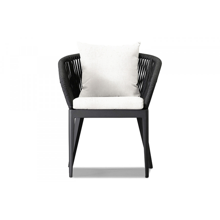 Harbour Hamilton Dining Chair - Aluminum Asteroid, Siesta Ivory