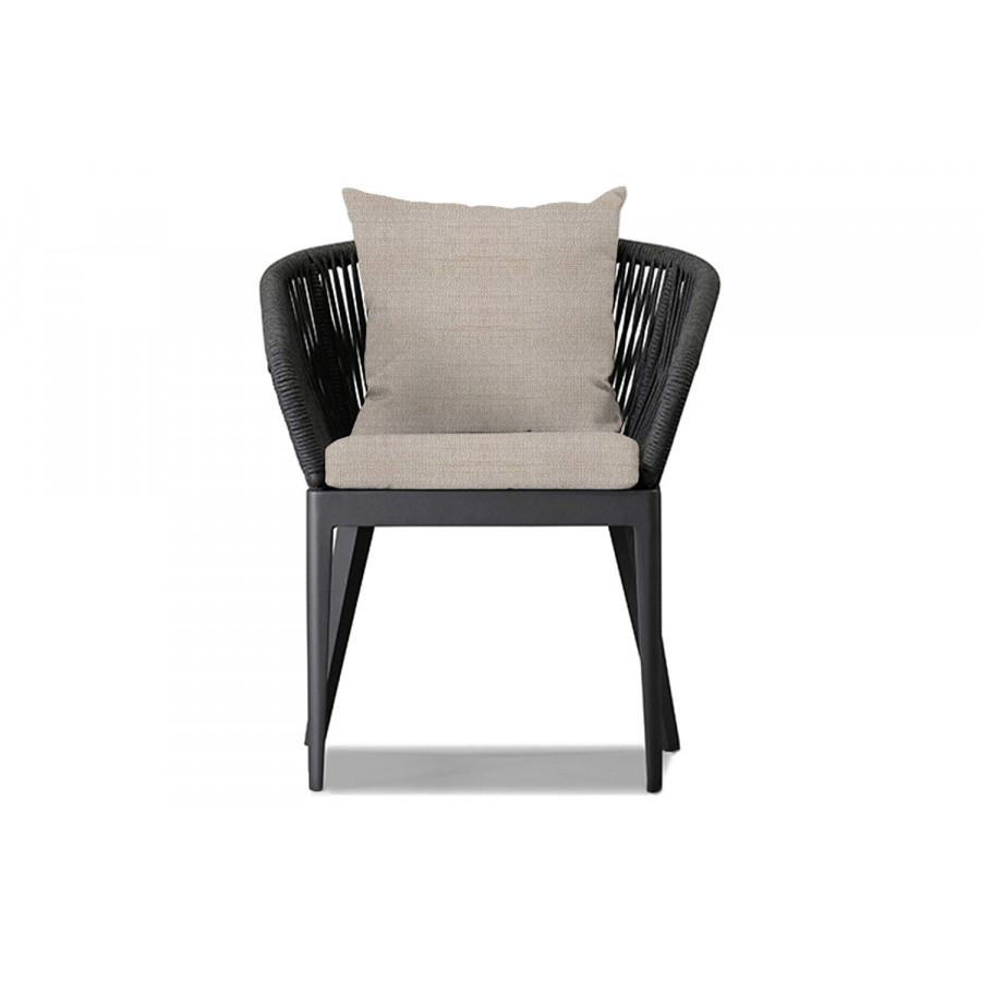 Harbour Hamilton Dining Chair - Aluminum Asteroid, Siesta Taupe