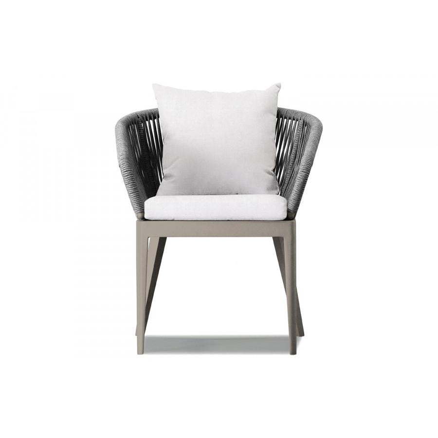 Harbour Hamilton Dining Chair - Aluminum Taupe, Panama Blanco