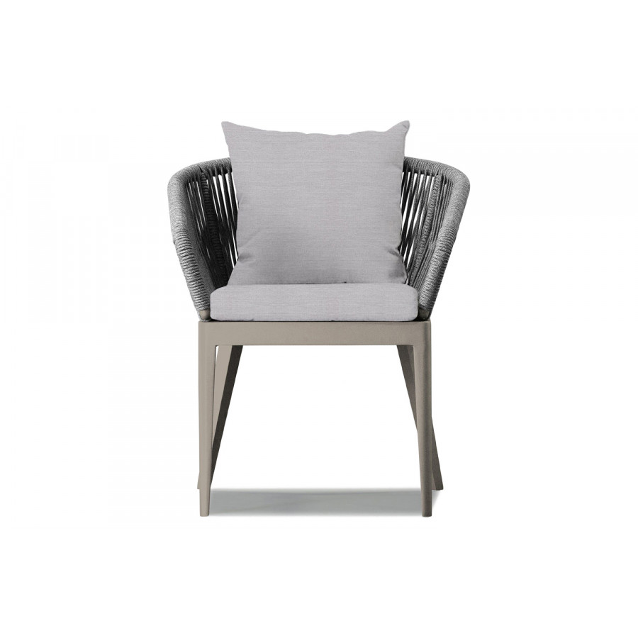 Harbour Hamilton Dining Chair - Aluminum Taupe, Panama Cloud