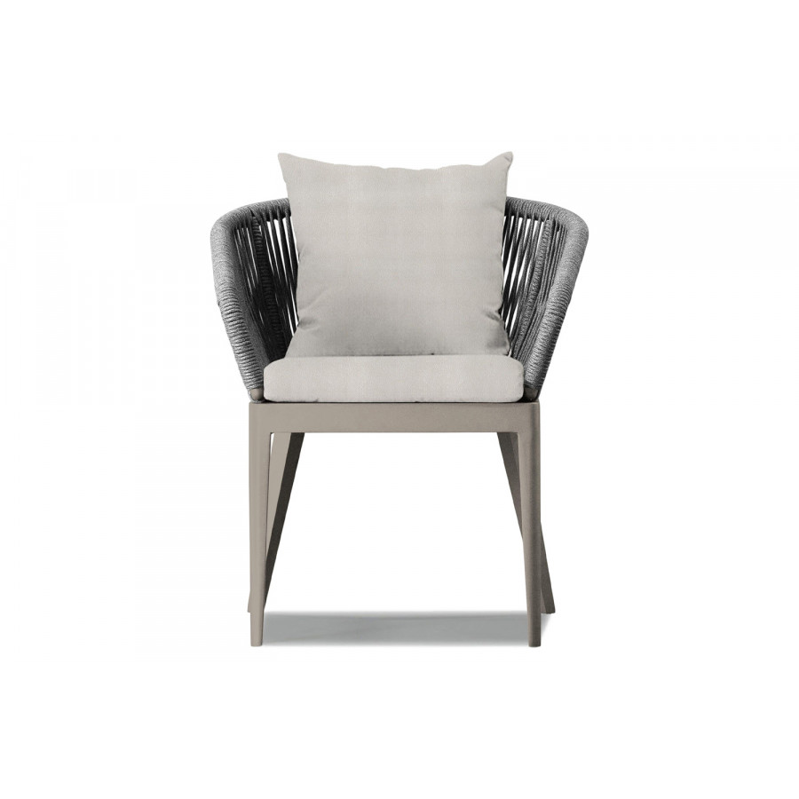 Harbour Hamilton Dining Chair - Aluminum Taupe, Riviera Ivory
