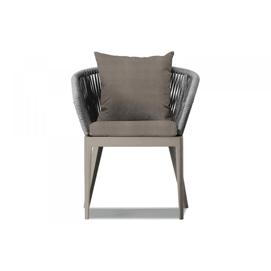 Harbour Hamilton Dining Chair - Aluminum Taupe, Riviera Stone