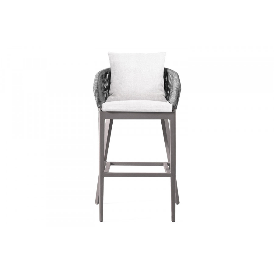 Harbour Hamilton Counter Stool - Aluminum Taupe, Panama Blanco