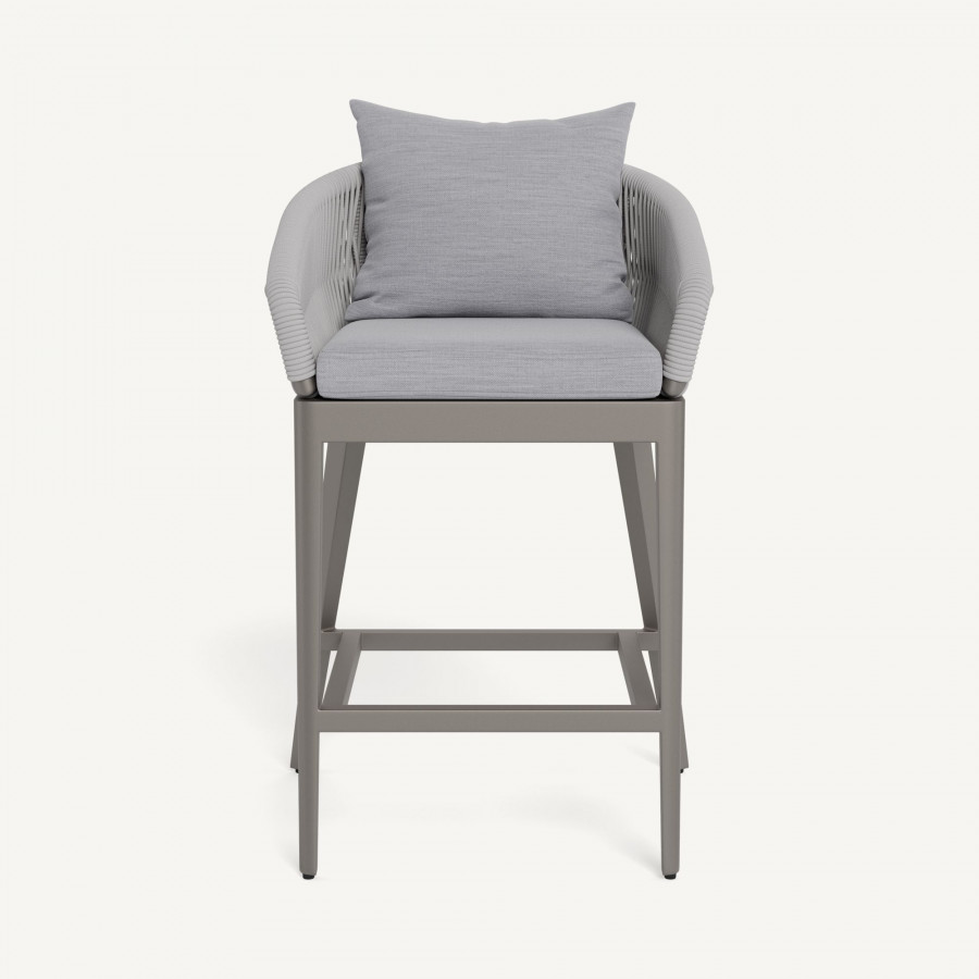 Harbour Hamilton Counter Stool - Aluminum Taupe, Panama Cloud
