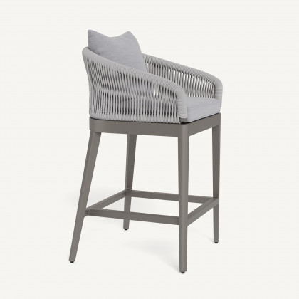 Harbour Hamilton Counter Stool - Aluminum Taupe, Panama Cloud