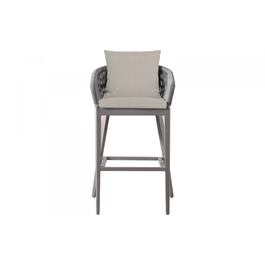 Harbour Hamilton Counter Stool - Aluminum Taupe, Panama Marble