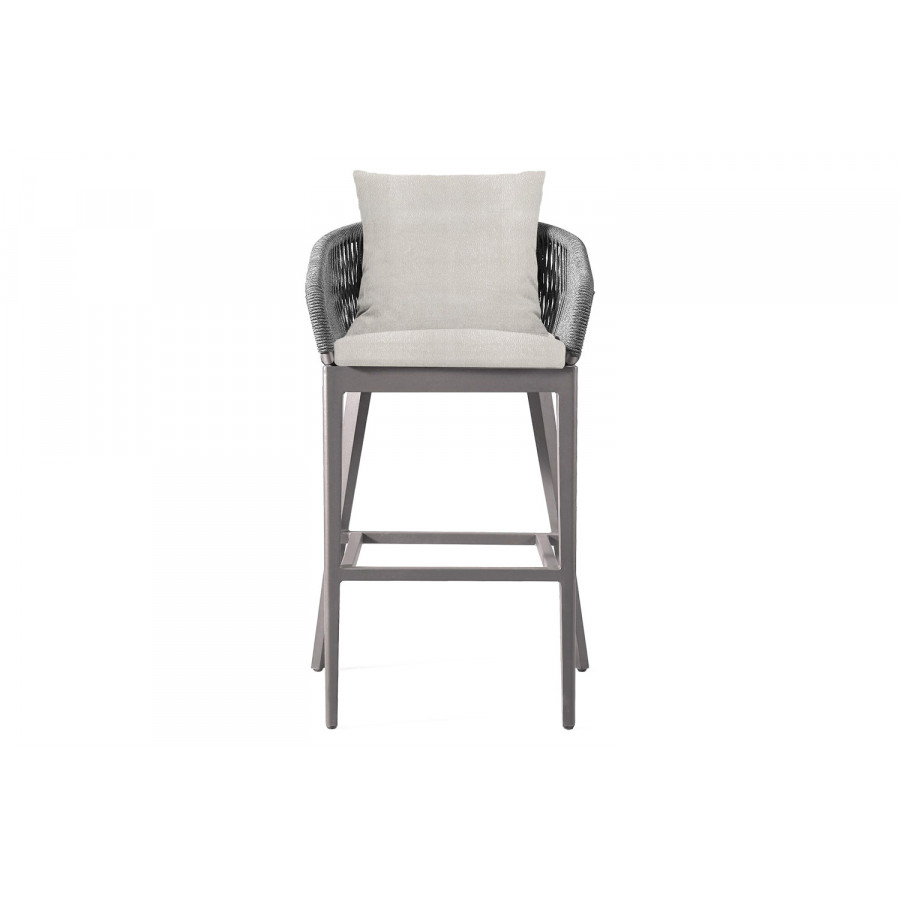 Harbour Hamilton Counter Stool - Aluminum Taupe, Riviera Ivory
