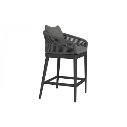 Harbour Hamilton Counter Stool - Aluminum Taupe, Riviera Slate