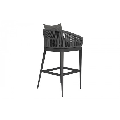 Harbour Hamilton Bar Stool - Aluminum Asteroid, Panama Blanco