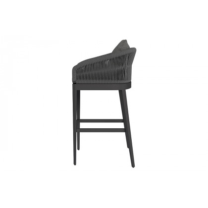 Harbour Hamilton Bar Stool - Aluminum Asteroid, Panama Blanco