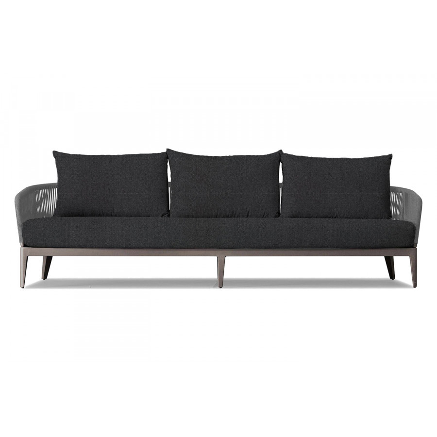 Harbour Hamilton 3 Seat Sofa - Aluminum Taupe, Panama Grafito