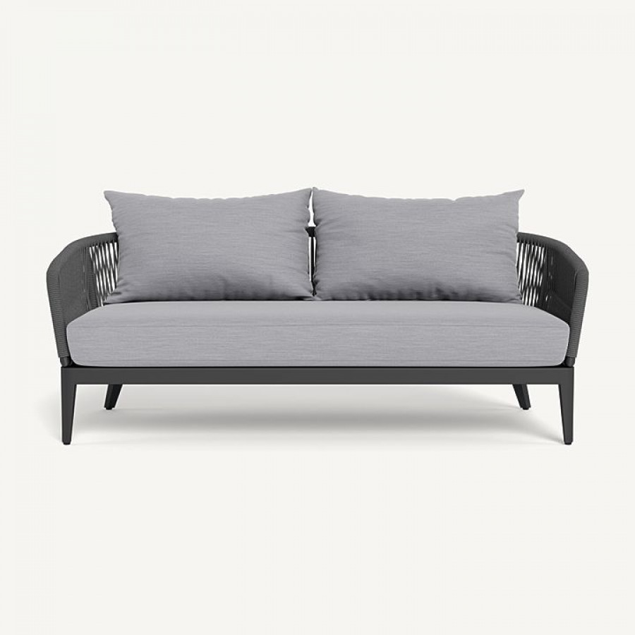 Harbour Hamilton 2 Seat Sofa - Aluminum Asteroid / Panama Cloud / Rope Dark Gray