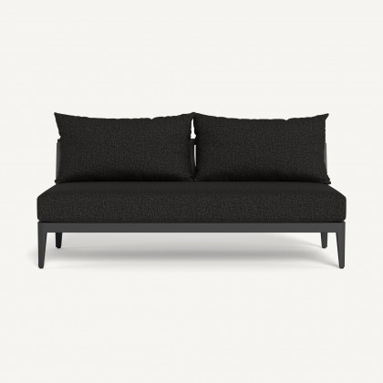 Harbour Hamilton 2 Seat Armless Sofa - Aluminum Asteroid / Copacabana Midnight / Rope Dark Gray