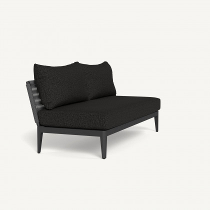 Harbour Hamilton 2 Seat Armless Sofa - Aluminum Asteroid / Copacabana Midnight / Rope Dark Gray