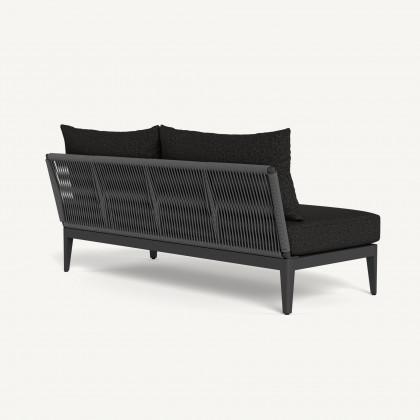 Harbour Hamilton 2 Seat Armless Sofa - Aluminum Asteroid / Copacabana Midnight / Rope Dark Gray