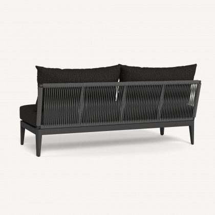 Harbour Hamilton 2 Seat Armless Sofa - Aluminum Asteroid / Copacabana Midnight / Rope Dark Gray