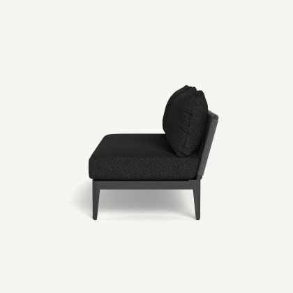 Harbour Hamilton 2 Seat Armless Sofa - Aluminum Asteroid / Copacabana Midnight / Rope Dark Gray