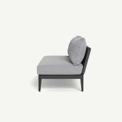 Harbour Hamilton 2 Seat Armless Sofa - Aluminum Asteroid / Panama Cloud / Rope Dark Gray