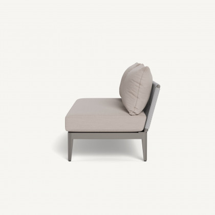 Harbour Hamilton 2 Seat Armless Sofa - Aluminum Taupe / Panama Marble / Rope Light Gray