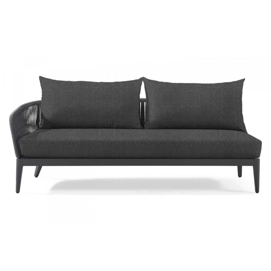 Harbour Hamilton 2 Seat 1 Arm Left - Aluminum Asteroid, Siesta Slate