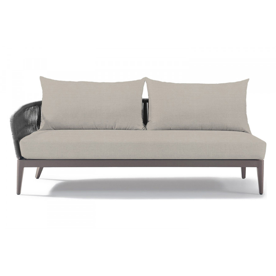 Harbour Hamilton 2 Seat 1 Arm Left - Aluminum Taupe, Panama Marble
